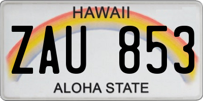 HI license plate ZAU853