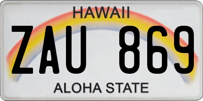 HI license plate ZAU869