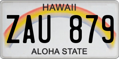 HI license plate ZAU879