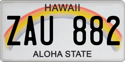 HI license plate ZAU882