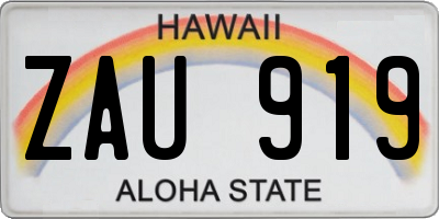 HI license plate ZAU919