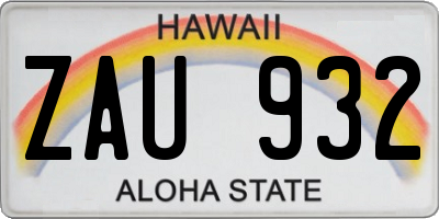 HI license plate ZAU932