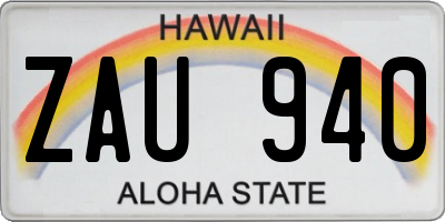 HI license plate ZAU940