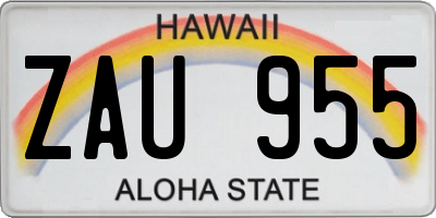 HI license plate ZAU955