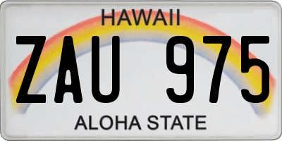 HI license plate ZAU975