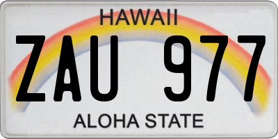 HI license plate ZAU977