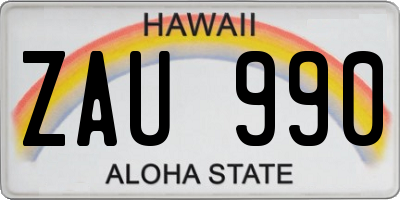 HI license plate ZAU990