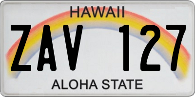 HI license plate ZAV127