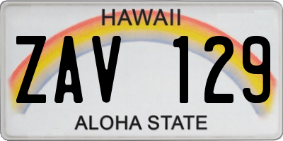 HI license plate ZAV129