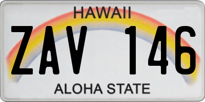 HI license plate ZAV146