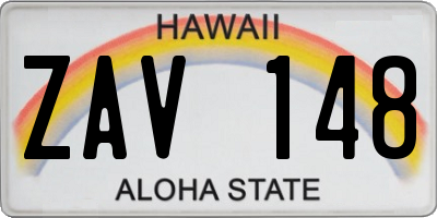 HI license plate ZAV148