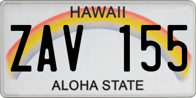 HI license plate ZAV155