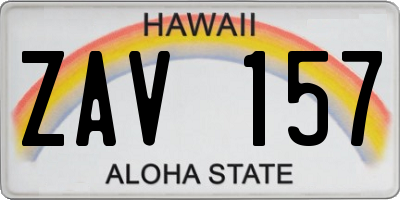 HI license plate ZAV157