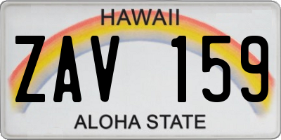HI license plate ZAV159