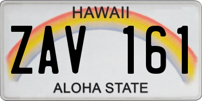 HI license plate ZAV161