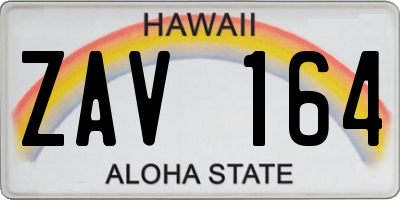 HI license plate ZAV164