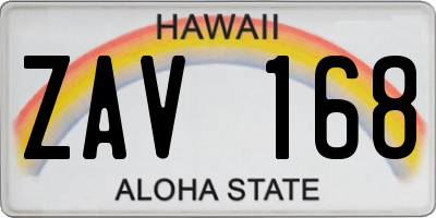 HI license plate ZAV168