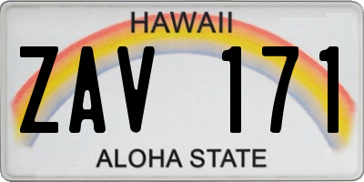 HI license plate ZAV171