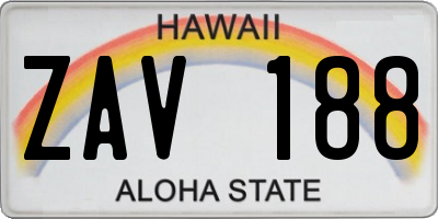 HI license plate ZAV188