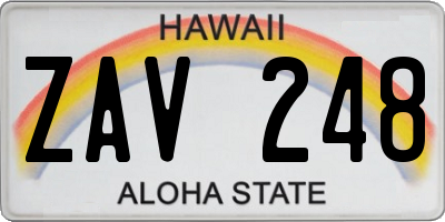 HI license plate ZAV248