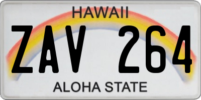 HI license plate ZAV264