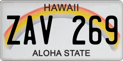 HI license plate ZAV269