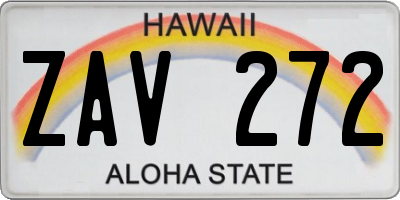 HI license plate ZAV272