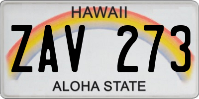 HI license plate ZAV273