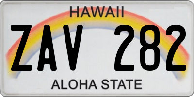 HI license plate ZAV282