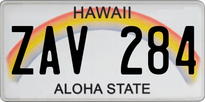 HI license plate ZAV284