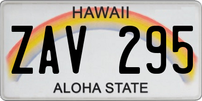 HI license plate ZAV295