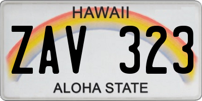 HI license plate ZAV323