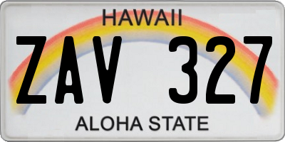 HI license plate ZAV327