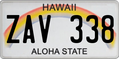 HI license plate ZAV338