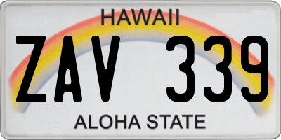 HI license plate ZAV339