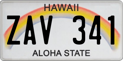 HI license plate ZAV341