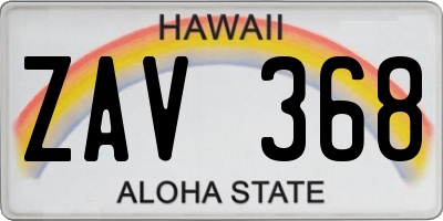 HI license plate ZAV368