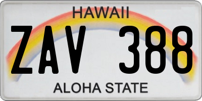 HI license plate ZAV388