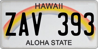 HI license plate ZAV393