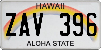 HI license plate ZAV396