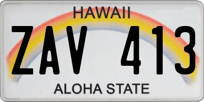 HI license plate ZAV413