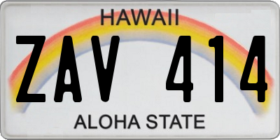 HI license plate ZAV414