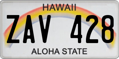 HI license plate ZAV428