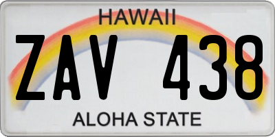 HI license plate ZAV438