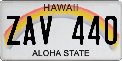 HI license plate ZAV440