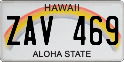 HI license plate ZAV469