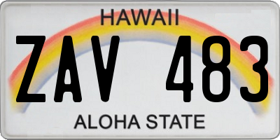 HI license plate ZAV483