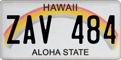 HI license plate ZAV484