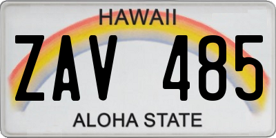 HI license plate ZAV485