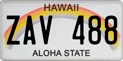 HI license plate ZAV488